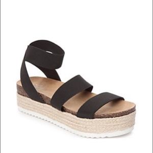 Black Platform Espadrille Sandals